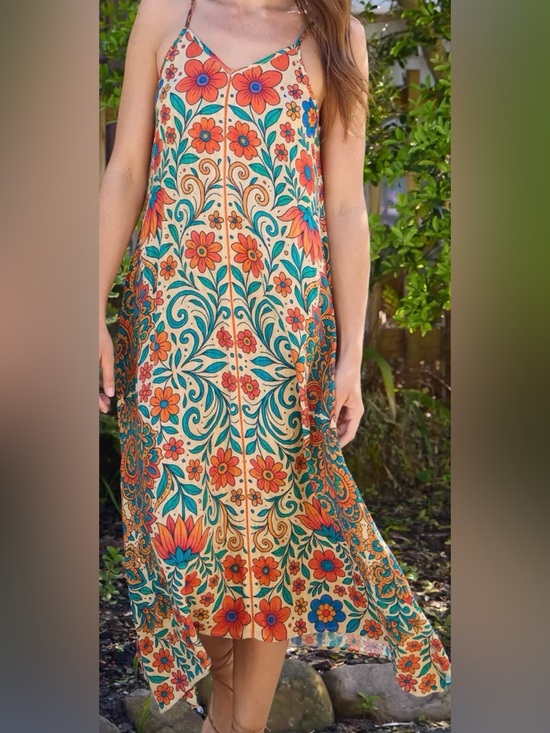 NATURAL LIFE Dresses & Skirts - NWT Natural life LG Boho Asymmetrical MIDI  Dress, SPAGHETTI STRAPS
